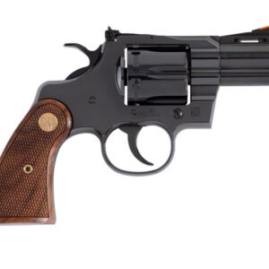 Colt Python .357 Magnum revolver with 2.5-inch blued barrel and adjustable rear sight, left side view