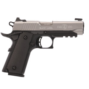 Browning 1911-380 .380 ACP stainless steel semi-auto pistol with accessory rail and 3.6-inch barrel