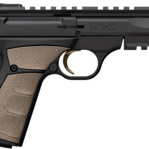 Browning Buck Mark Black Label semi-auto pistol in black and flat dark earth finish, right-side profile view