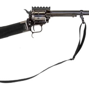 Heritage Manufacturing Rancher Carbine Tactical .22 LR 16-inch single-action revolver rifle in black finish with adjustable buckhorn rear sight