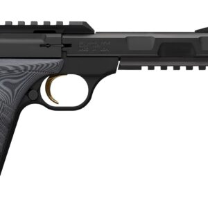 Browning Buck Mark Contour Pro .22 LR semi-auto pistol with 5.9-inch barrel and TruGlo fiber optic front sight, black finish, right side view