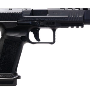 Canik METE SFx 9mm semi-automatic pistol in black with optic-ready serrated slide and 5.2-inch barrel