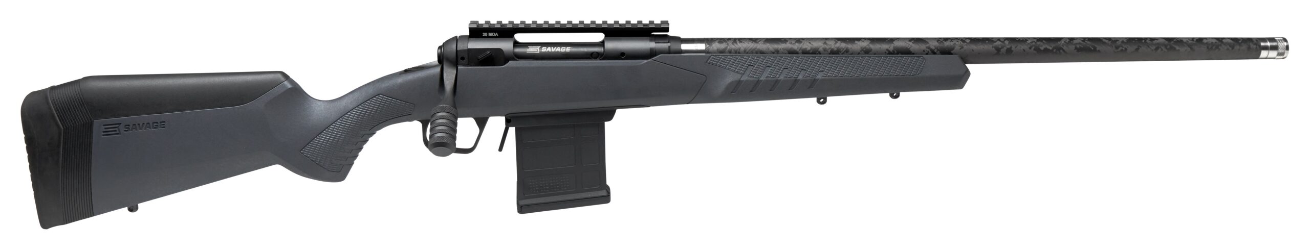 Savage Arms 110 Tactical .308 Winchester bolt action rifle with 22-inch carbon fiber barrel and Picatinny rail