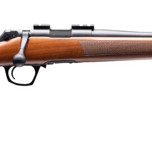 CVA Cascade .22 LR bolt-action rifle with 18-inch threaded barrel and wood stock in black finish