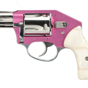 Charter Arms Chic Lady .38 Special 2-inch DAO revolver with high-polished stainless finish and pink grips