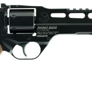 Chiappa Firearms Rhino 60DS 9mm 6-inch black anodized revolver with adjustable fiber optic sights, right side profile
