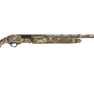 TriStar Arms Cobra III pump action shotgun in 20 gauge with 26-inch barrel and Mossy Oak MAX-7 camouflage finish