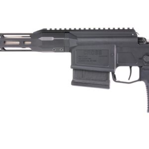 SIG Sauer Cross TRAX bolt-action rifle in .308 Winchester with 16-inch brushed stainless barrel and black bi-tone chassis