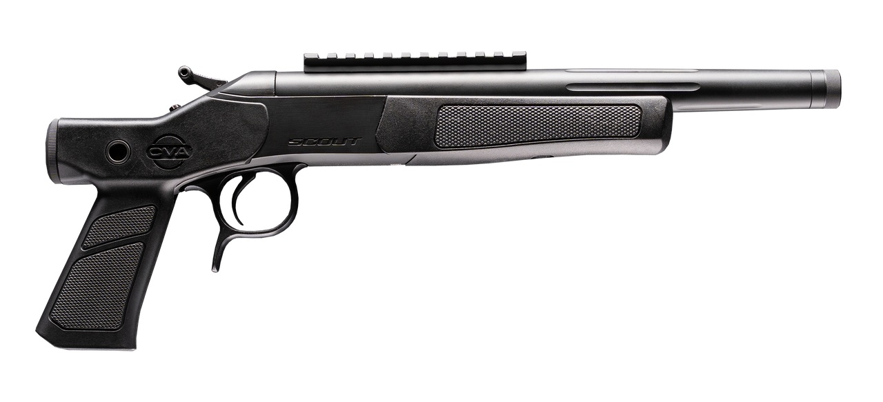 CVA Scout XP single-shot break-action pistol in .350 Legend with black synthetic stock and 11.5-inch barrel