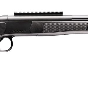 CVA Scout XP single-shot break-open pistol in .300 AAC Blackout with 11.5-inch threaded barrel and black synthetic stock