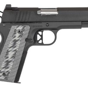 Dan Wesson ECP 1911 semi-auto pistol in black with 4-inch barrel chambered in 45 ACP, right-side profile view