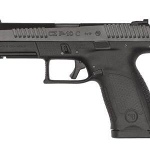 CZ P-10 C 9mm semi-automatic pistol with black polymer frame and 15-round magazine