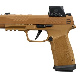SIG SAUER P365-XF DH3 coyote 9mm pistol with ROMEO-X red dot and X-RAY 3 sights, right side view