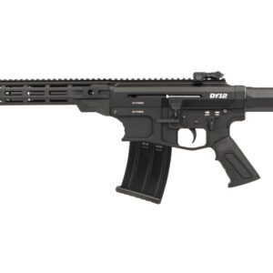 Derya Arms DY12 semi-automatic 12 gauge shotgun in black with 20-inch barrel and flip-up sights