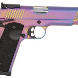 EAA Corp MC1911 .45 ACP semi-auto pistol with 5-inch barrel and multi-tone PVD finish, right-side profile view