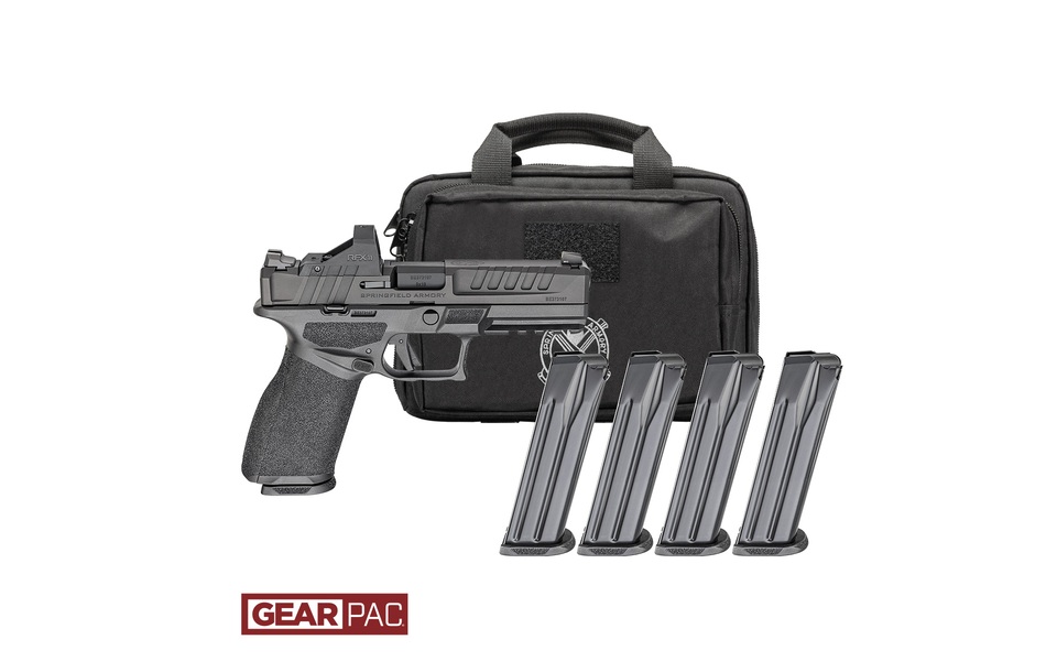 Springfield Armory Echelon 9mm black striker-fired pistol with optic-ready slide and 3-dot night sights, right-side view