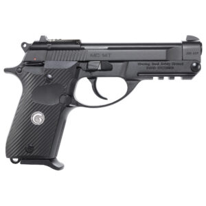 EAA Corp MC14T tip-up .380 ACP semi-automatic pistol in black with serrated slide and 3-dot sights