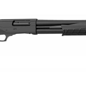 Retay GPS Tactical 12 gauge pump-action shotgun with 18.5-inch barrel in matte black finish, shown from the left side
