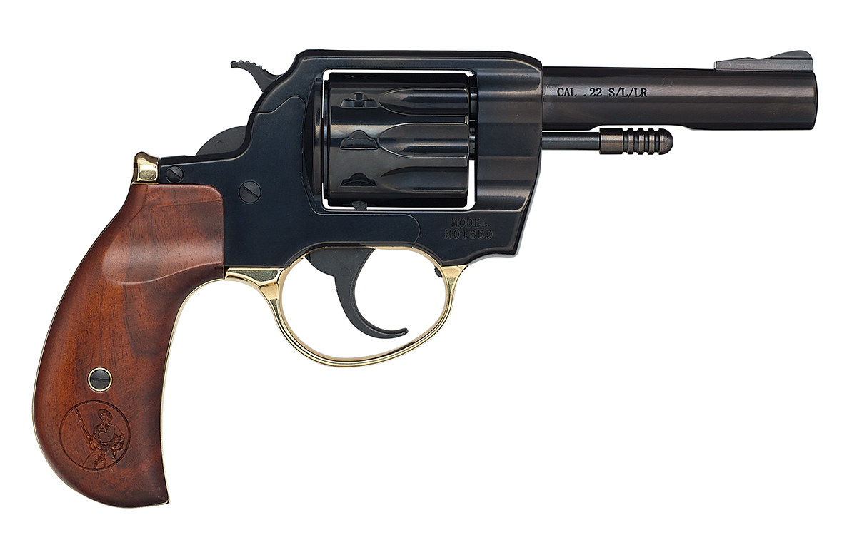 Henry Repeating Arms Big Boy H016BD .22 LR revolver with 4-inch blued barrel and 10-round cylinder, right-side profile view