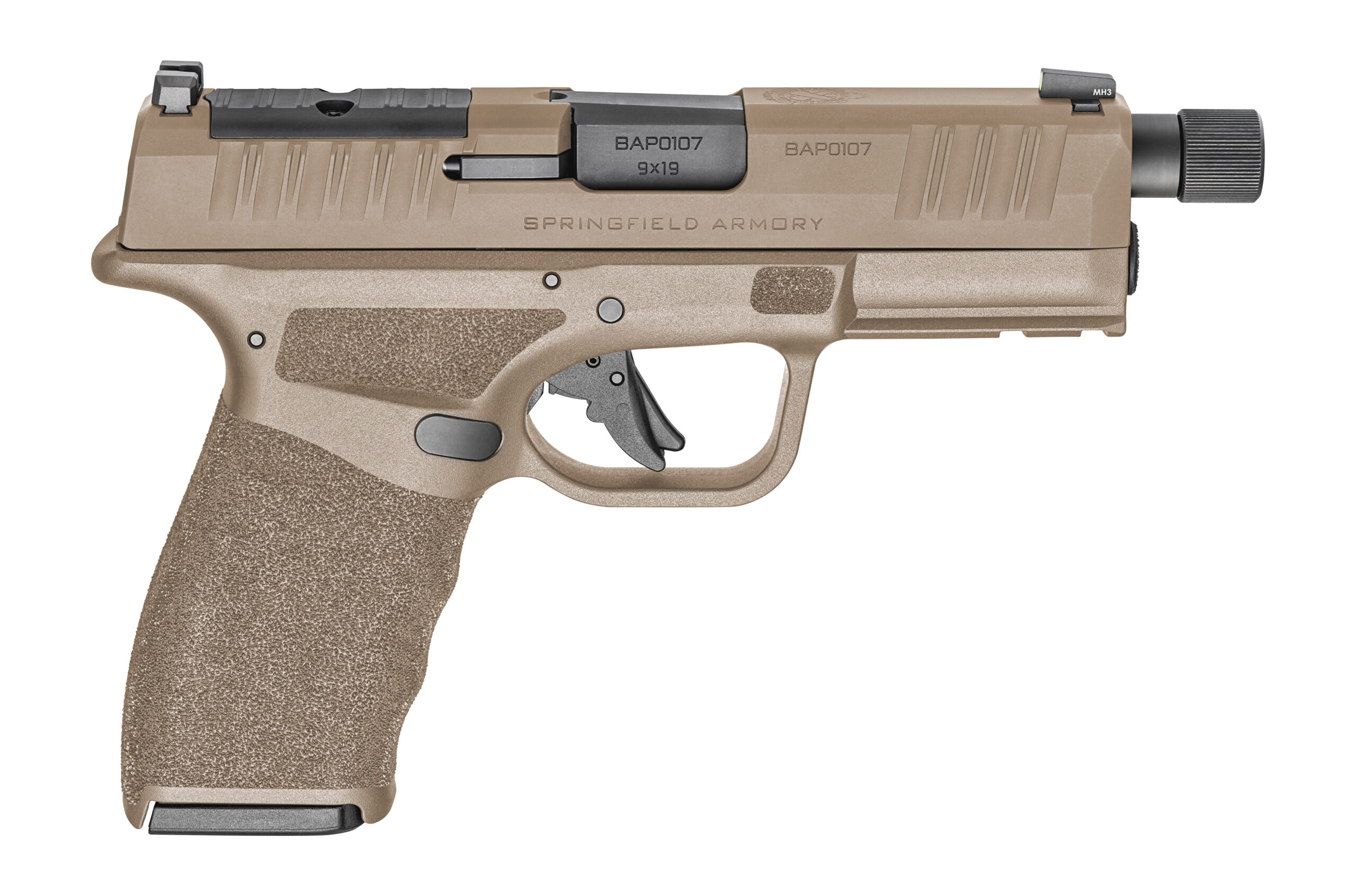 Springfield Armory Hellcat Pro OSP 9mm FDE semi-auto pistol with optic-ready slide and tritium night sights