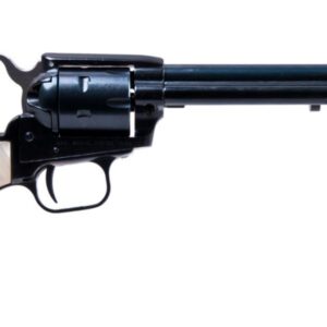 Heritage Manufacturing Rough Rider single-action revolver with 6.5-inch blued barrel and pearl grips, chambered in .22 LR and .22 Magnum