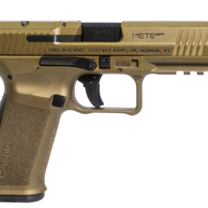 Canik METE SFT 9mm semi-auto pistol in bronze finish with optic-ready serrated slide and 3-dot white sights