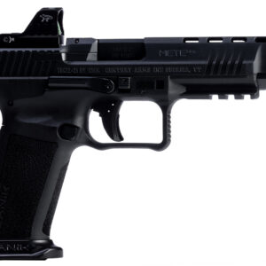 Canik METE SFX 9mm semi-auto pistol in black with 5.2-inch barrel, optic-cut ported slide, and 3-dot white sights