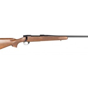 Howa M1500 bolt-action rifle in 7mm-08 Remington with 22-inch threaded blued barrel and wood stock