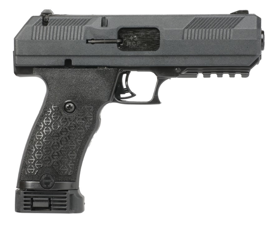 Hi-Point JHP Gen2 .45 ACP semi-automatic pistol in black with 4.5-inch barrel and adjustable 3-dot sights
