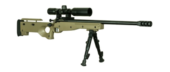 Keystone Sporting Arms Crickett CPR .22 Magnum single-shot youth rifle with blue barrel and tan stock