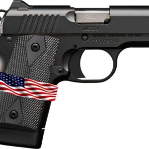 Kimber Micro 9mm Liberty single-action semi-auto pistol with red fiber optic front sight and serrated slide