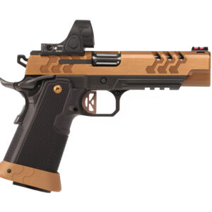 Kimber 2K11 Target 9mm semi-auto pistol in Coyote and black finish with fiber optic sights and lightening-cut slide