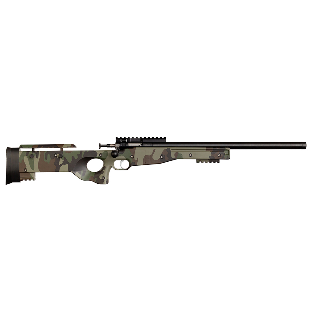 Keystone Sporting Arms Crickett CPR .22 LR single shot youth rifle in M81 woodland camouflage finish, right side view