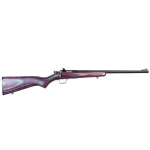 Keystone Sporting Arms Crickett .22 LR single-shot youth bolt-action rifle with blued barrel and purple laminate stock