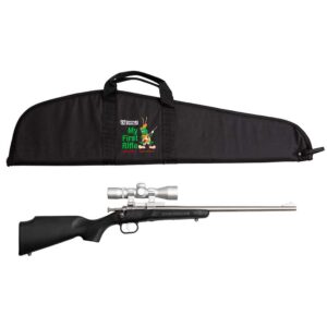 Keystone Sporting Arms Crickett .22 LR single-shot bolt-action rifle with black stock and stainless barrel, KSA2245BSC