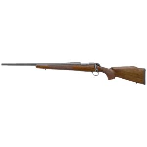 Bergara B-14 Timber left-hand bolt-action rifle in .243 Winchester with 22-inch barrel and black and wood stock
