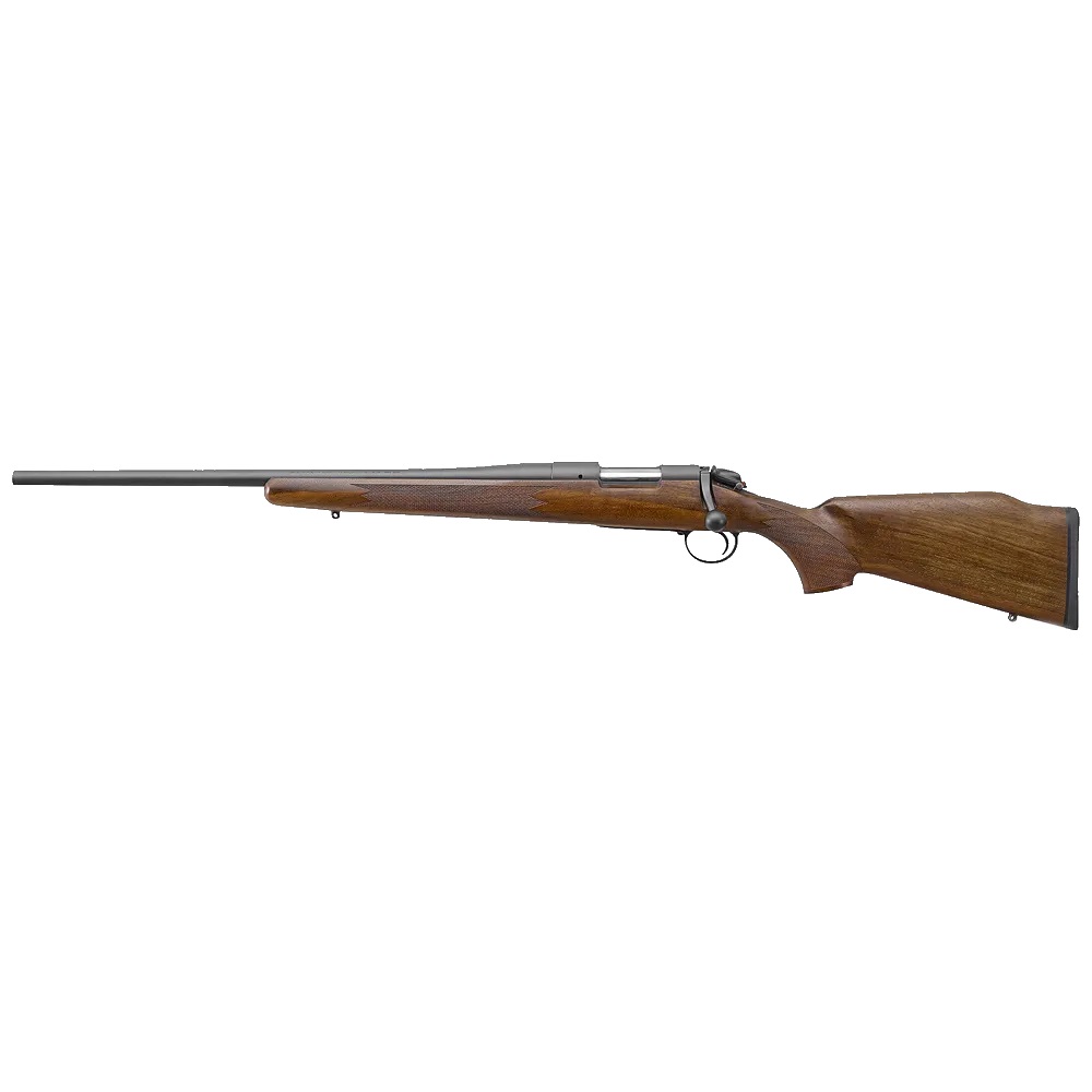 Bergara B-14 Timber left-hand bolt-action rifle in .243 Winchester with 22-inch barrel and black and wood stock