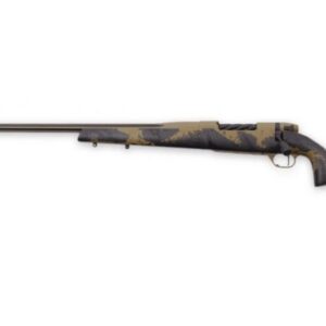 Weatherby Mark V Apex left-hand bolt action rifle in .300 Weatherby Magnum with 26-inch barrel and Flat Dark Earth finish