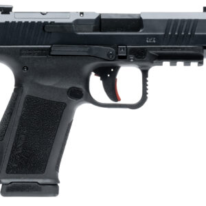 Canik METE MC9LS 9mm semi-auto pistol in black with serrated slide and 3-dot white sights
