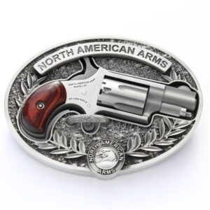 North American Arms NAA-22LR-BBO Mini Revolver .22 LR with stainless 1-1/8 inch barrel and belt buckle holster