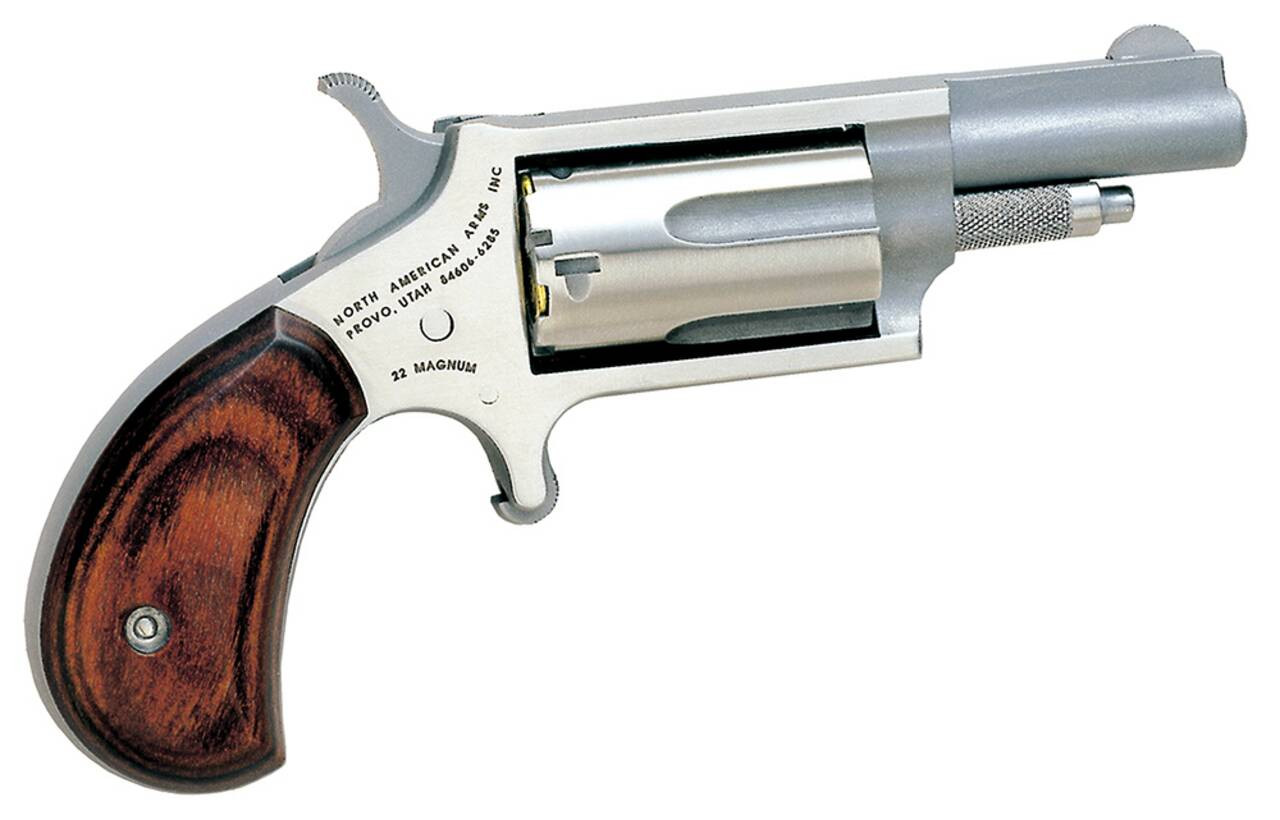 North American Arms NAA-22M Mini Revolver in .22 Magnum with 1-5/8 inch stainless steel barrel, right side view