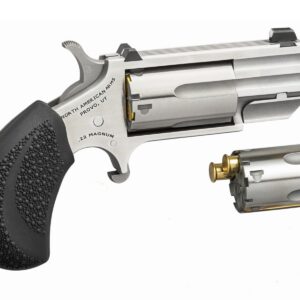 North American Arms PUG NAA-PUG-DC single-action mini-revolver in .22 Magnum with stainless finish and 1-inch barrel