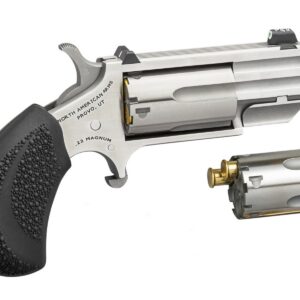 North American Arms Pug stainless single-action revolver with 1-inch barrel, .22 Magnum and .22 LR conversion cylinders, and XS Tritium night sights
