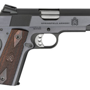 Springfield Armory 1911 Garrison .45 ACP semi-automatic pistol with 4.25-inch barrel and blued finish, right side view