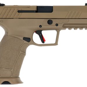 Tisas PX-9 Gen 3 Duty 9mm pistol in Flat Dark Earth with optic-ready serrated slide and fiber optic front sight