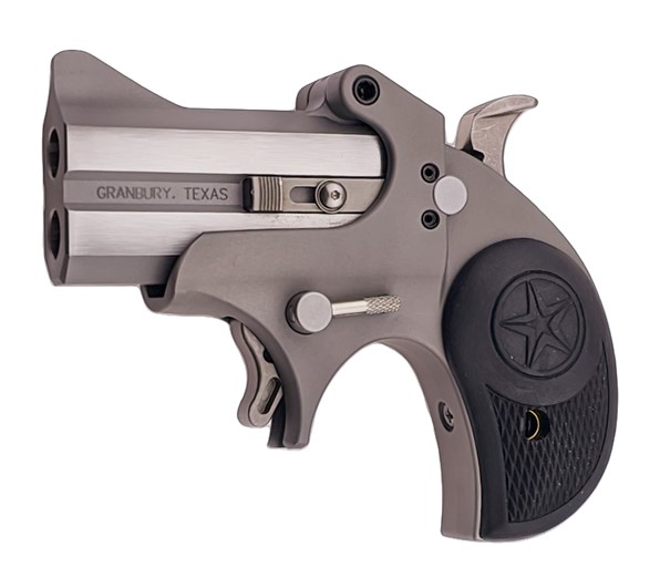 Bond Arms Rawhide stainless steel derringer chambered in .357 Magnum with 2.5-inch barrel and crossbolt safety