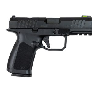 Rost Martin RM1C 9mm semi-auto pistol in black with optic-ready slide and night sights, right-side profile view