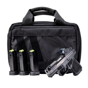 Rost Martin RM1S 9mm black striker-fired pistol with integrated compensator and optic-ready slide, right-side view