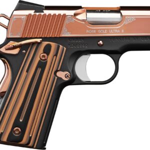Kimber Rose Gold Ultra II 9mm 3-inch 1911 compact pistol with rose gold accents and tritium night sights
