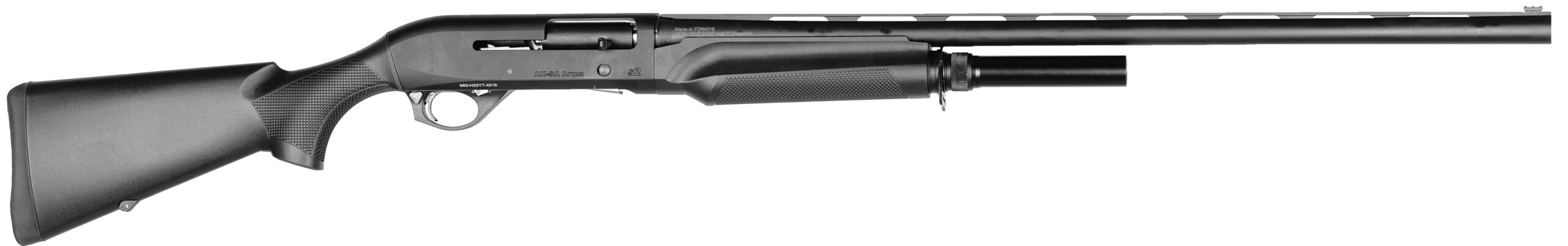 Four Peaks ASKA S2 semi-automatic 12 gauge shotgun with 28-inch barrel and black synthetic stock